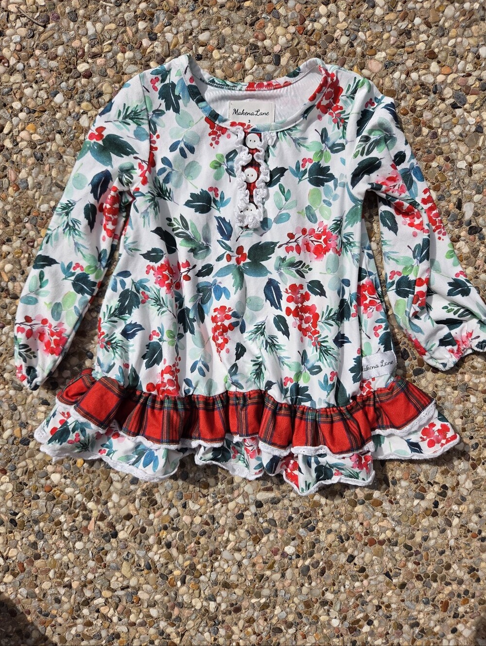 Makena Lane Holiday Hollyberry Dress Size 3